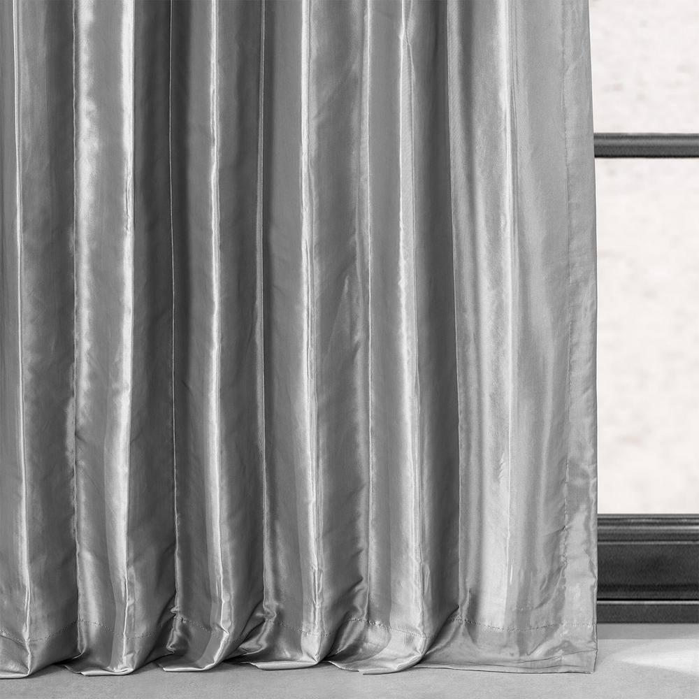 Platinum Blackout Faux Silk Taffeta Curtain (1 Panel), Platinum, 50W X 84L