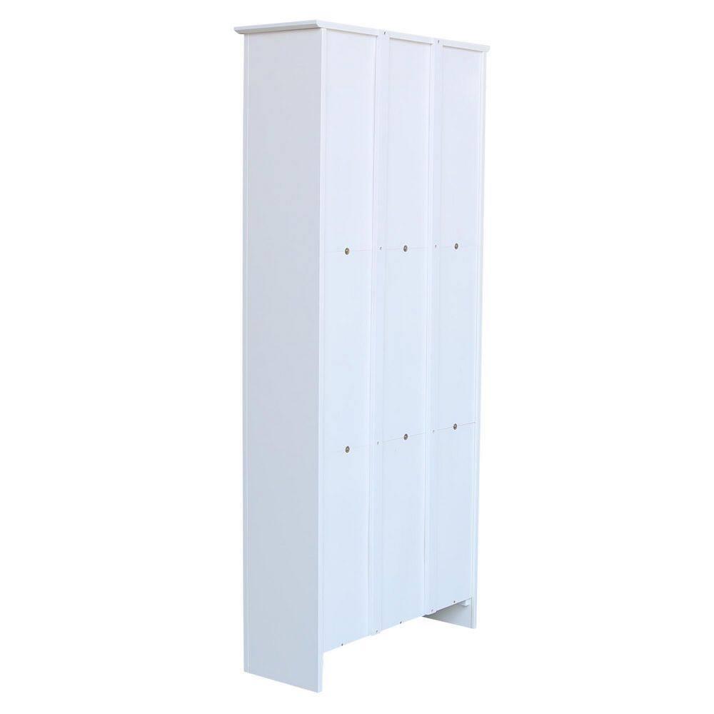 72" Shaker Bookshelf White - International Concepts: Solid Wood, 5 Fixed & Adjustable Shelves