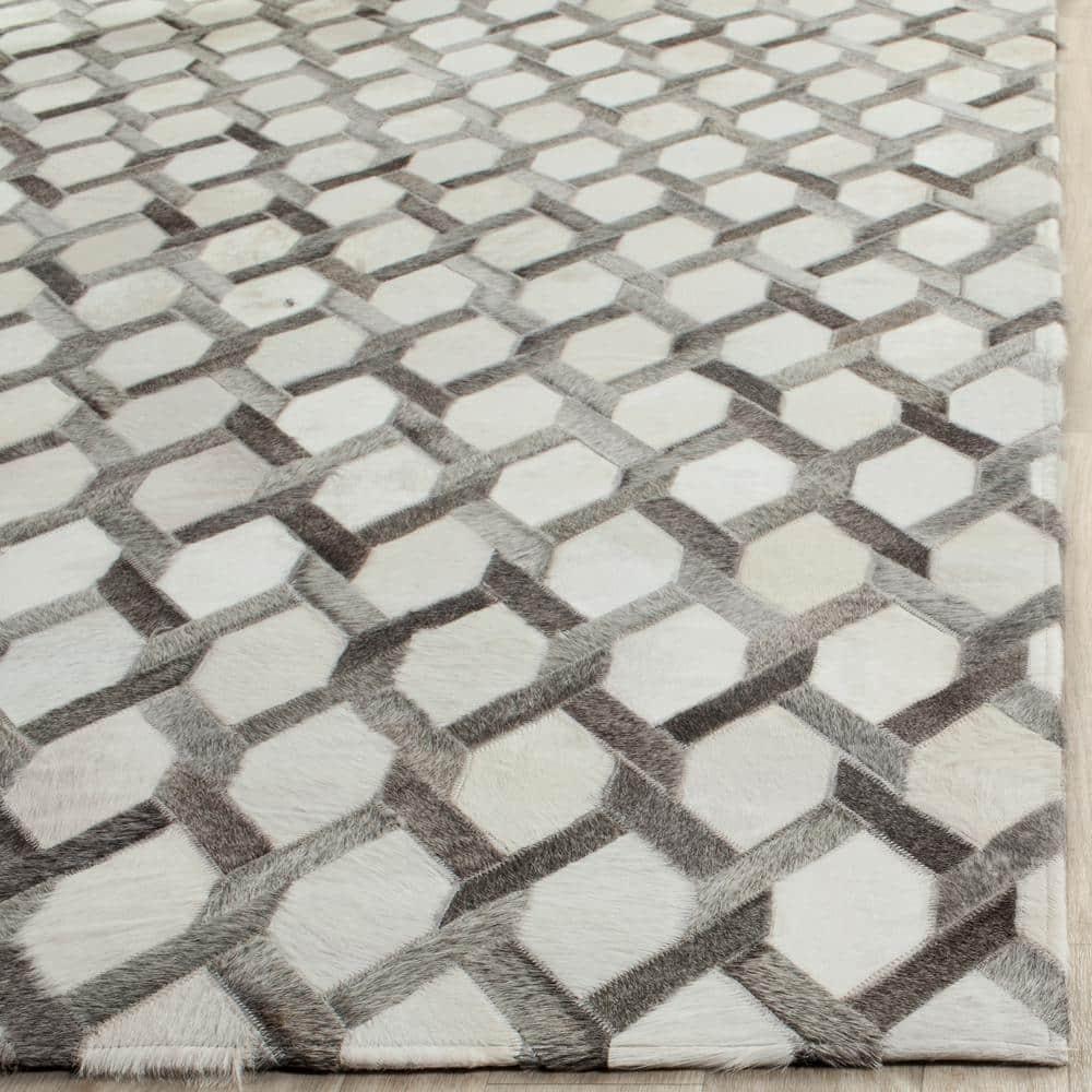 Studio Leather STL666 Hand Woven Indoor Area Rug - Ivory/Grey - 4'x6' - Safavieh