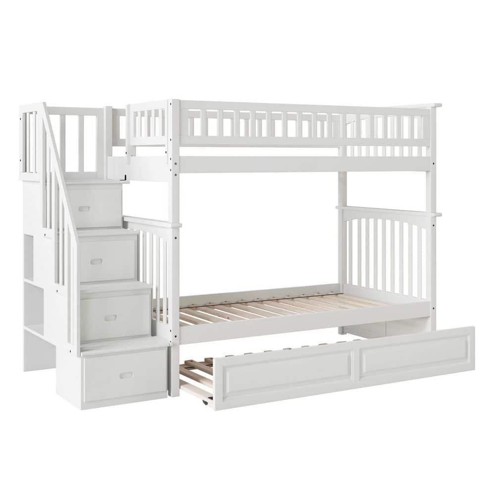 Columbia Staircase Bunk Bed Twin over Twin in Multiple Colors and Configurations