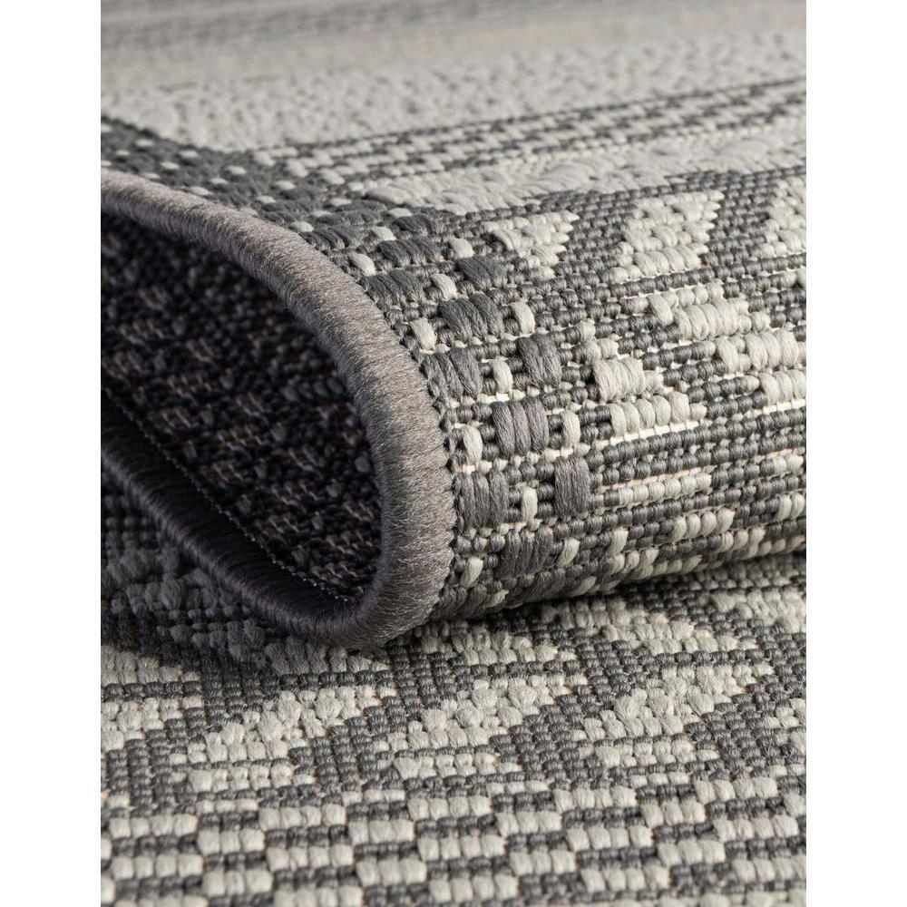 Unique Loom Outdoor Border Collection Area Rug - Lines (6' 1" Square Gray/Silver)