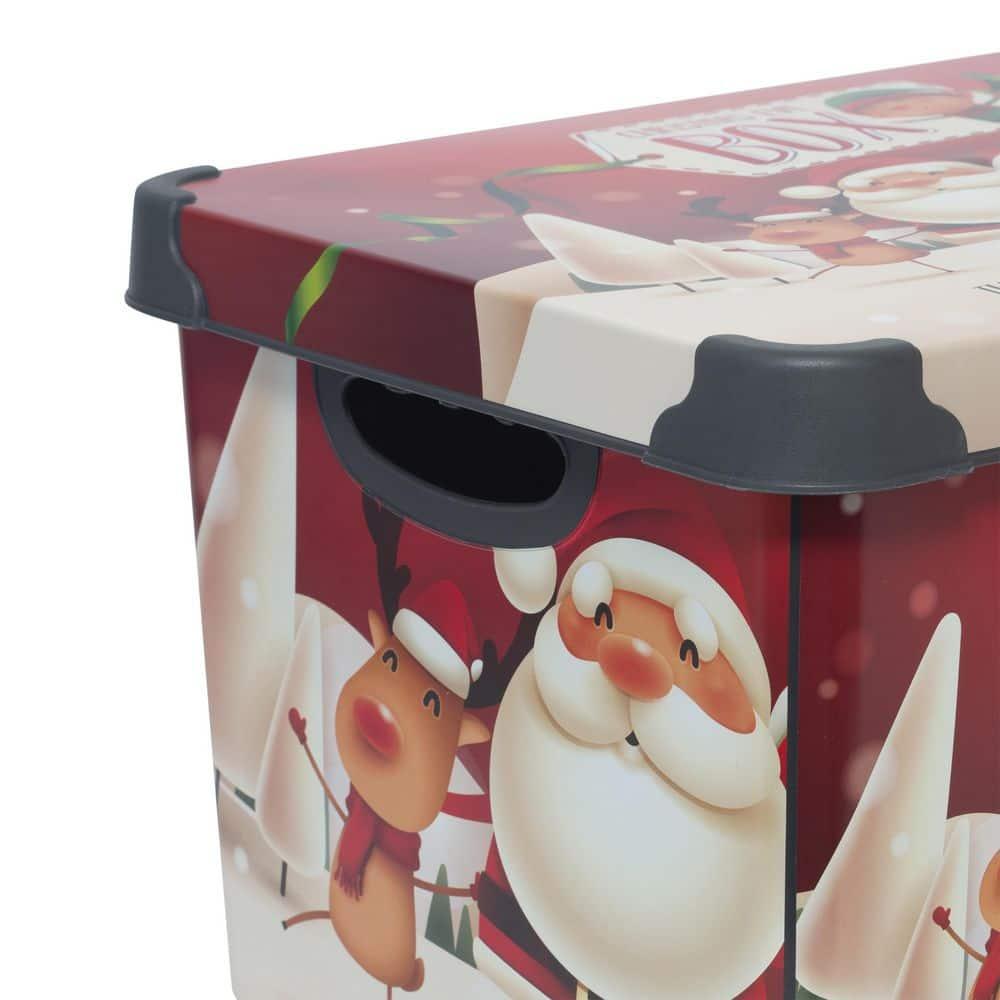 Simplify Santa Clause is Coming to Town Design Plastic Storage Tote