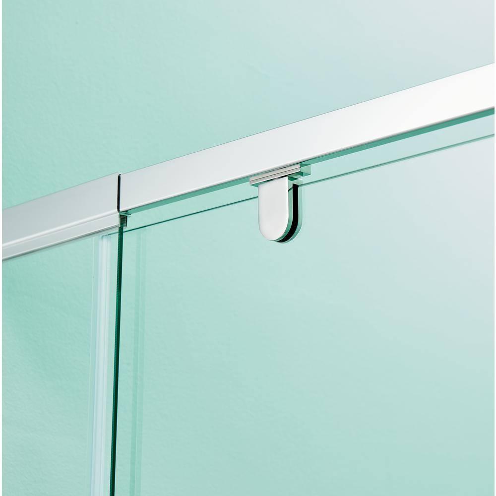 36 in.W - 72 in.H Pivot Shower Door with Clear Glass and Stainless Steel Handle