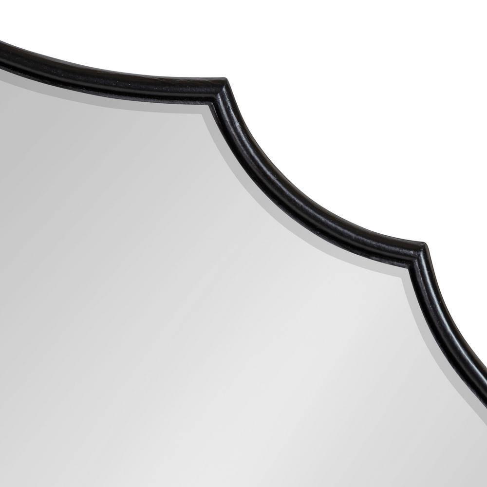 Kate and Laurel Leanna Modern Scalloped Wall Mirror, 18 x 24, Black, Glam Oval Mirror for Wall