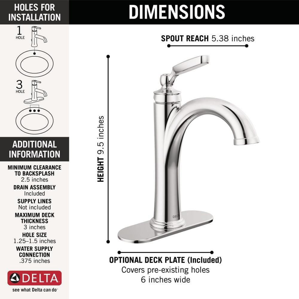 Woodhurst Single Hole Bathroom Faucet with Drain Assembly