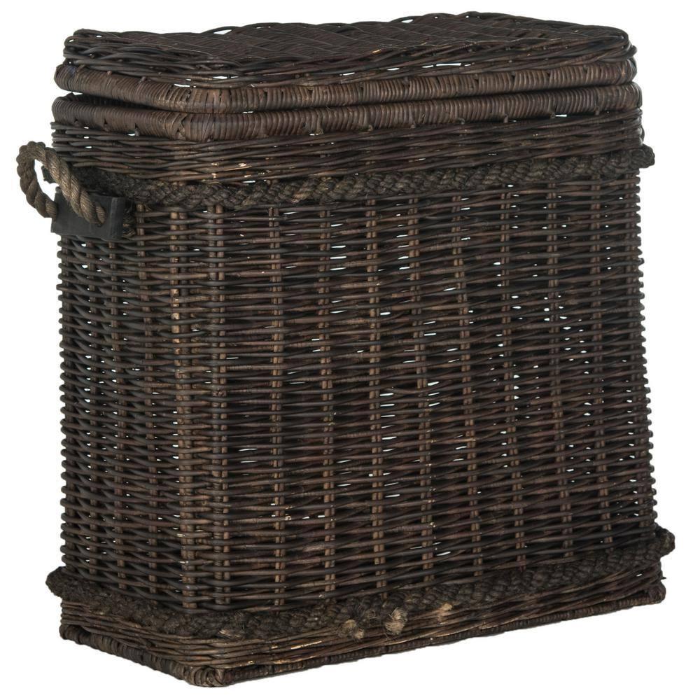 Sidonie Wicker Hamper - Dark Natural - Safavieh