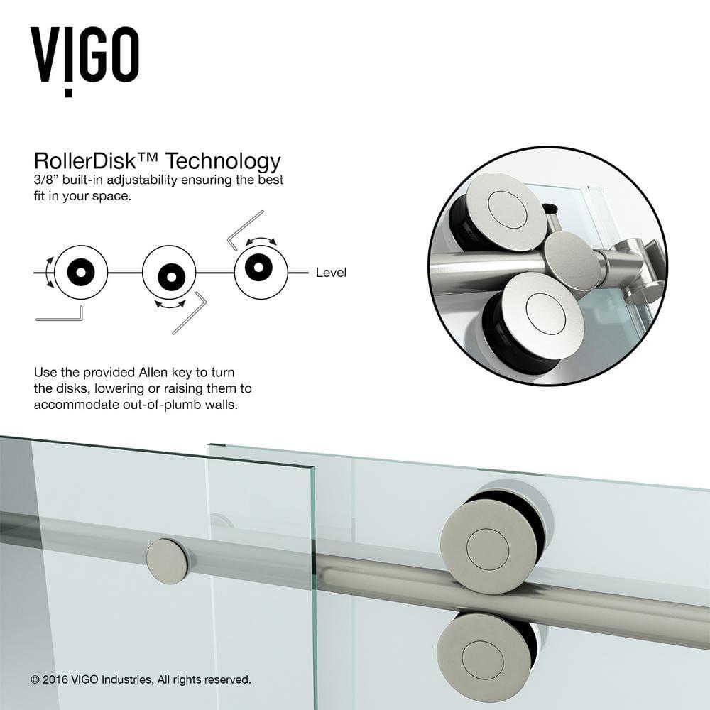 Elan 56-60" W x 66" H Sliding Frameless Tub Door with 3/8" Clear Glass