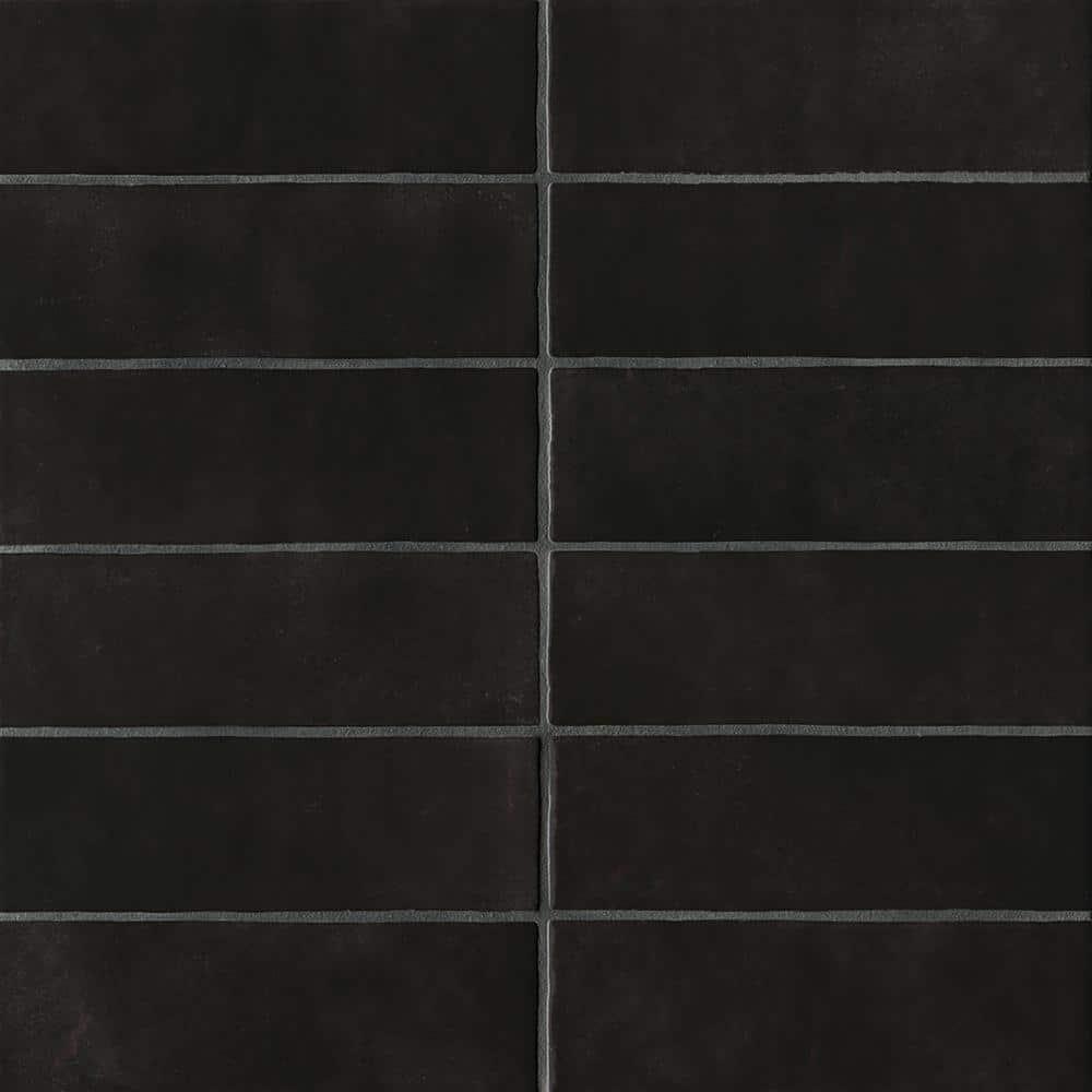 Bedrosians Cloe Rectangle Gloss Ceramic Tile 3 x 8, Black (10.64 sq. ft./Case)