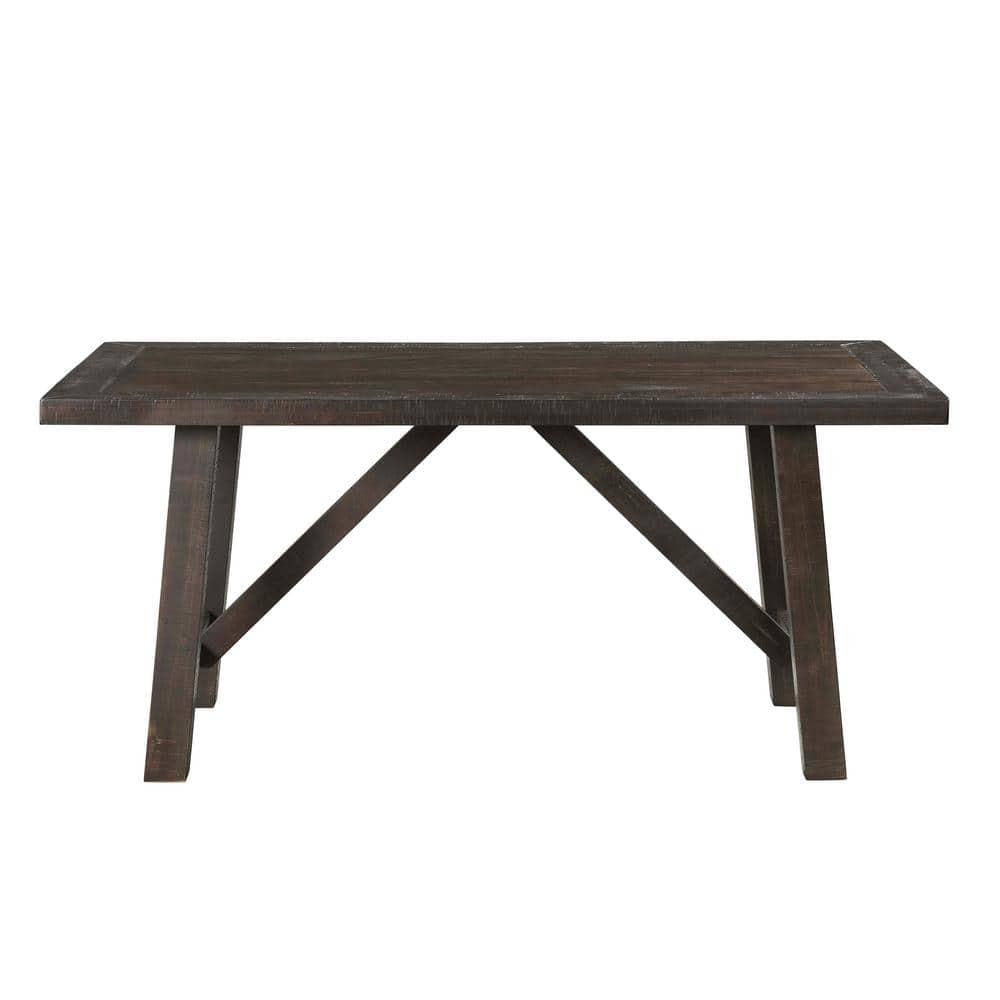 Cash Dining Table Dark Gray - Picket House Furnishings: Rustic Farmhouse Trestle, Seats 6, Acacia Wood