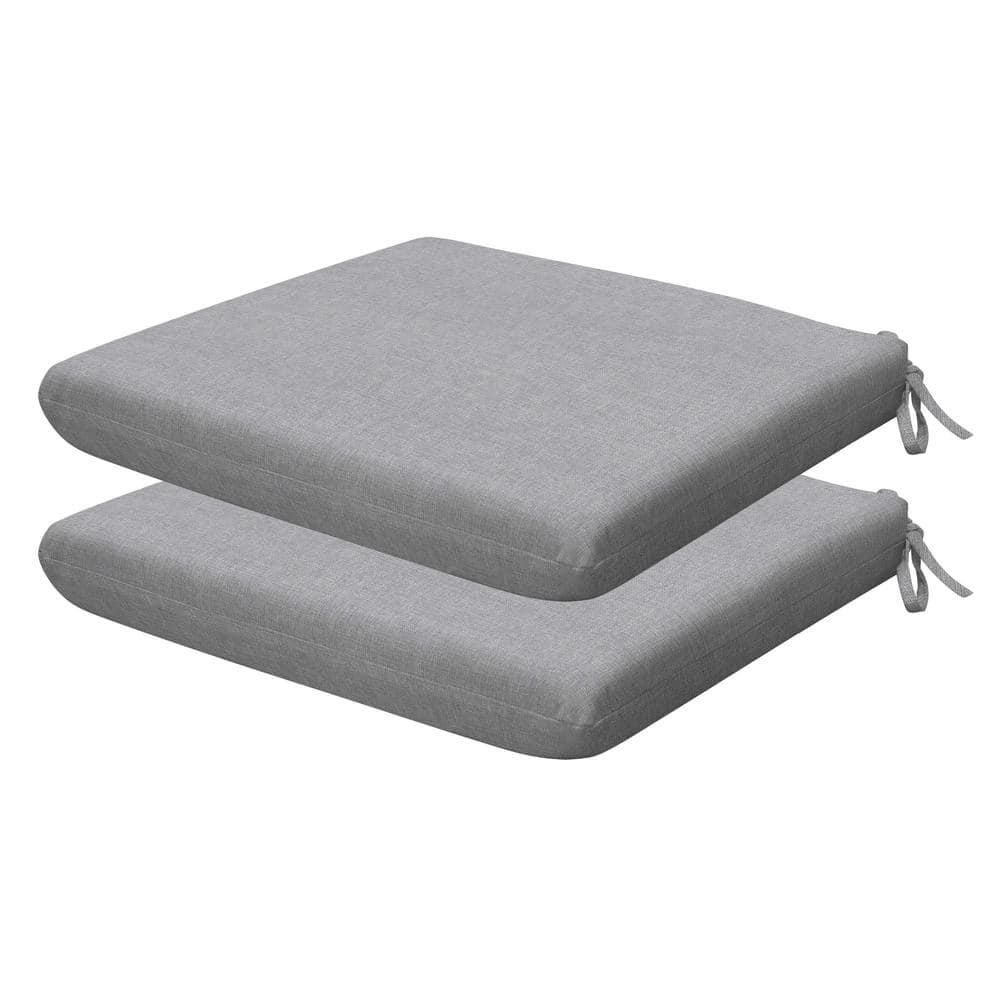 Honeycomb Outdoor Universal Seat Cushion (2-Pack) - Textured Solid Platinum Grey