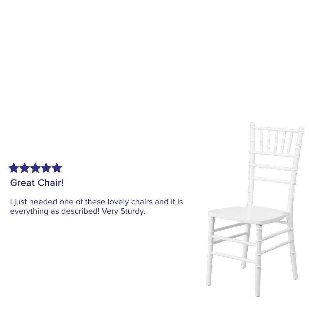 Flash Furniture HERCULES Series White Wood Chiavari Chair