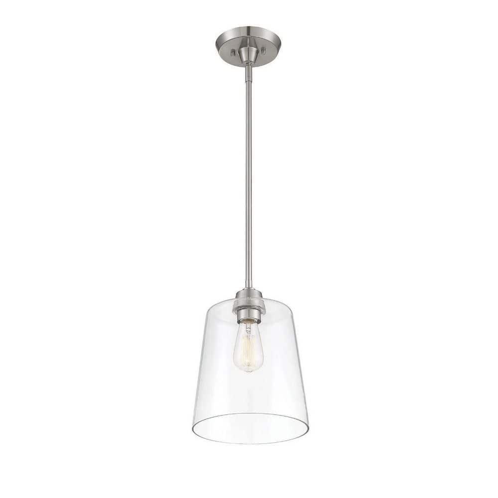 Templeton Brushed Nickel 11.5" Pendant Light with Clear Glass Shade