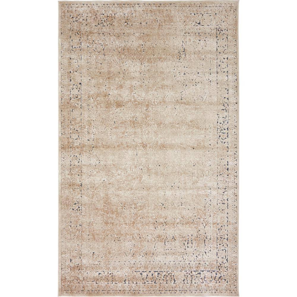 Unique Loom Chateau Collection Area Rug - Jefferson (5' 1" x 8' Rectangle Beige/Light Brown)
