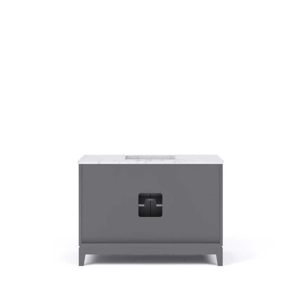 Water Creation Elizabeth 48" Wood Single Bathroom Vanity in Cashmere Gray/Bronze