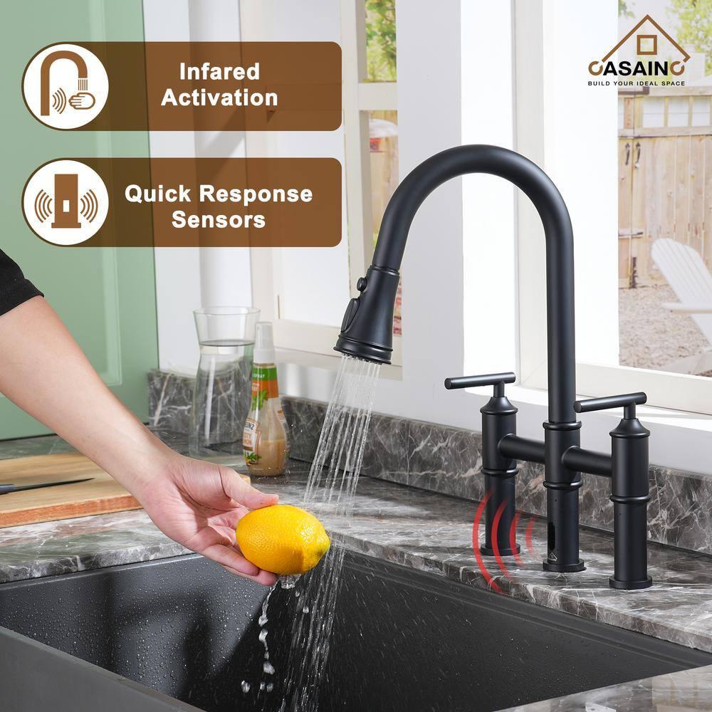 CASAINC 1.8 GPM Single-Handle Spring Pull-Down Kitchen Faucet Single Hole Faucet