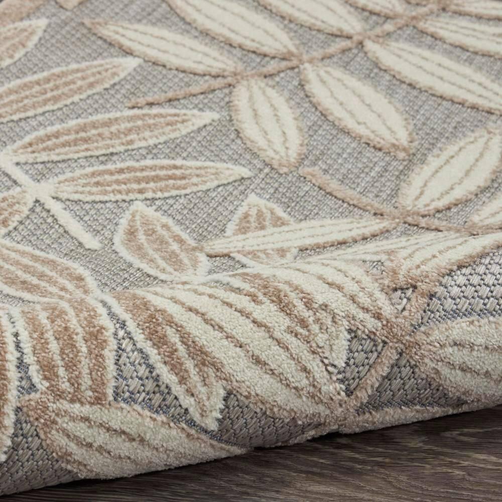 Nourison Aloha Floral Leaf Flatweave High-Low Indoor Outdoor Area Rug Natural 3'6" x 5'6"