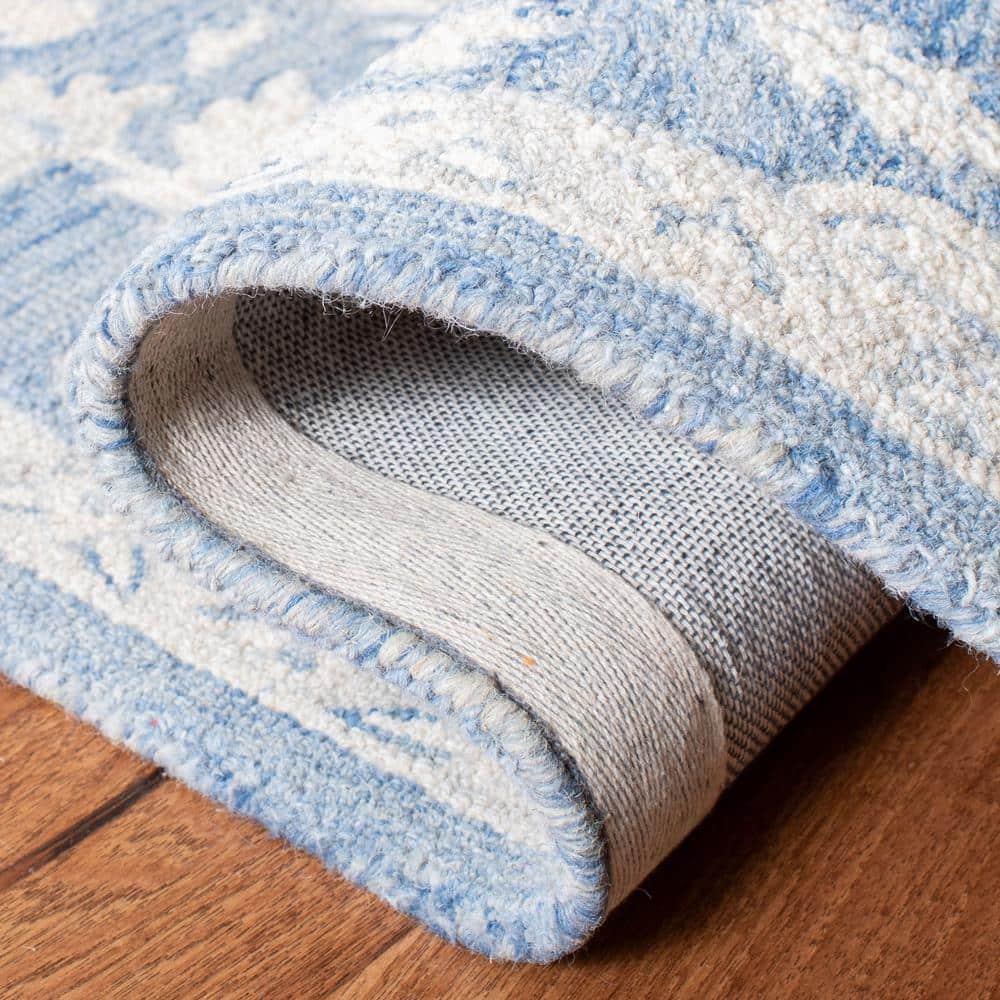 Micro-Loop MLP503 Hand Tufted Area Rug - Blue/Ivory - 5'x5' - Safavieh.
