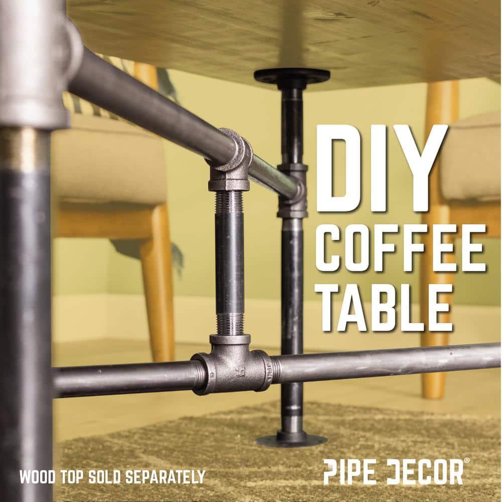Pipe-Decor.com Turnpike Coffee Table Made with Wood Iron Steel