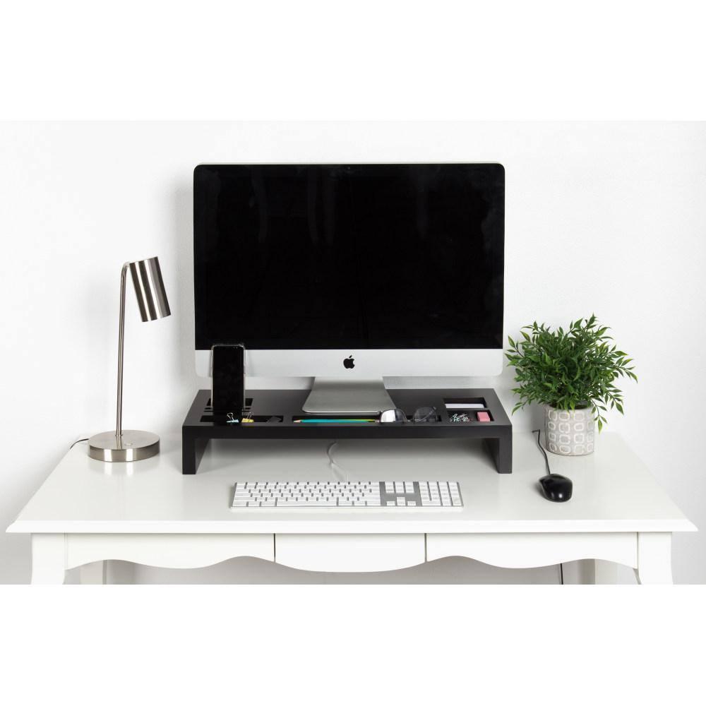 Kate and Laurel Briggs Rectangle MDF Computer Stand, 26x12x4, Black