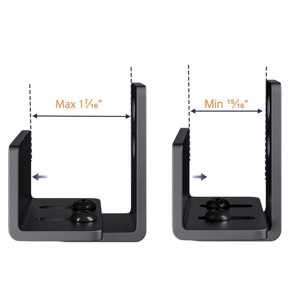 SMARTSTANDARD Adjustable U Shape Barn Door Floor Guide, Wall Mounted Flexible Flush Bottom Guide, Sturdy Steel Material, Black
