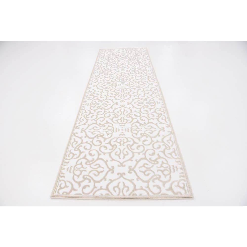 Unique Loom Rushmore Collection Area Rug - Johnson (3' x 9' 10" Runner Snow White/Beige)