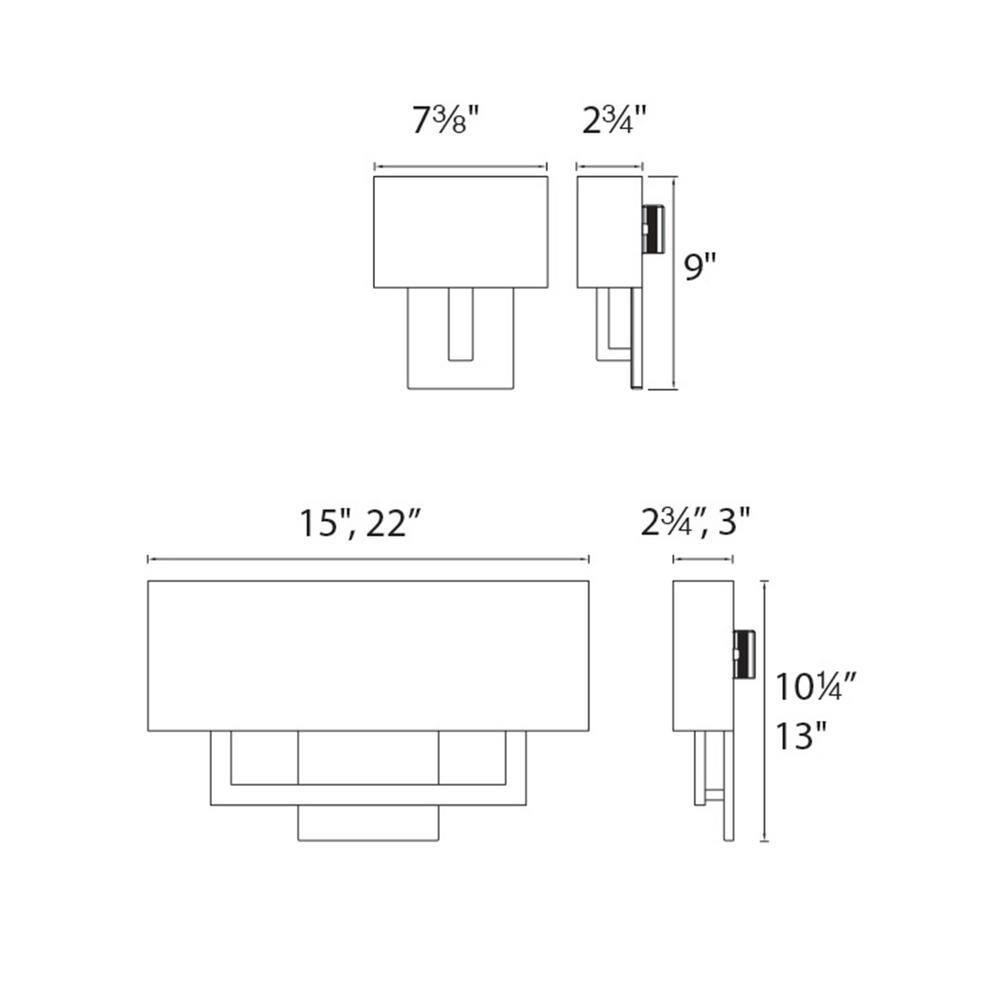Manhattan Aluminum LED Flush Mounted Sconce