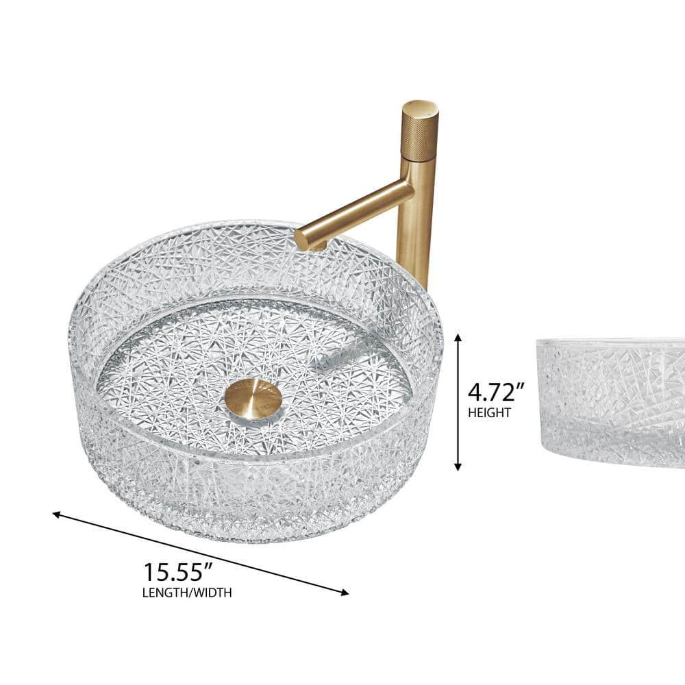Stadium 16" Glass Circular Bathroom Vessel Sink - Timeless Collection
