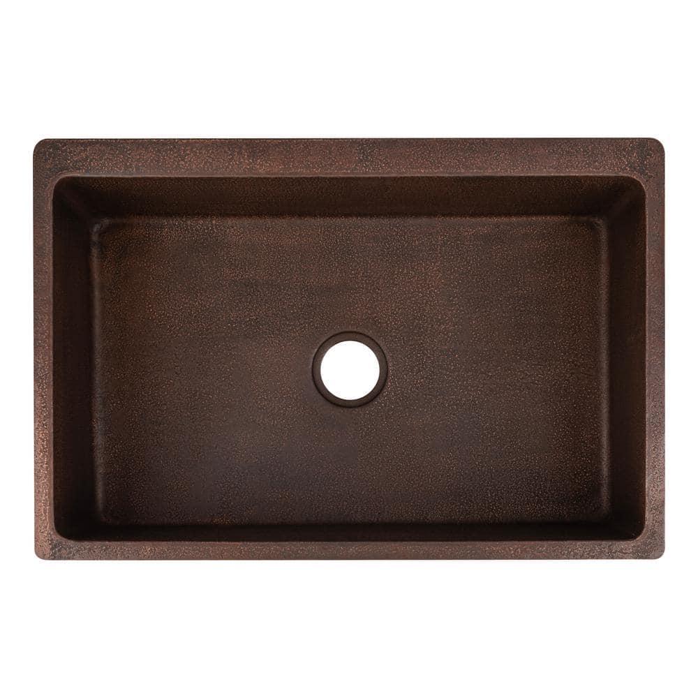 Terra Firma 33'' L Dual - Undermount Or Drop In Single Bowl Copper Kitchen Sink