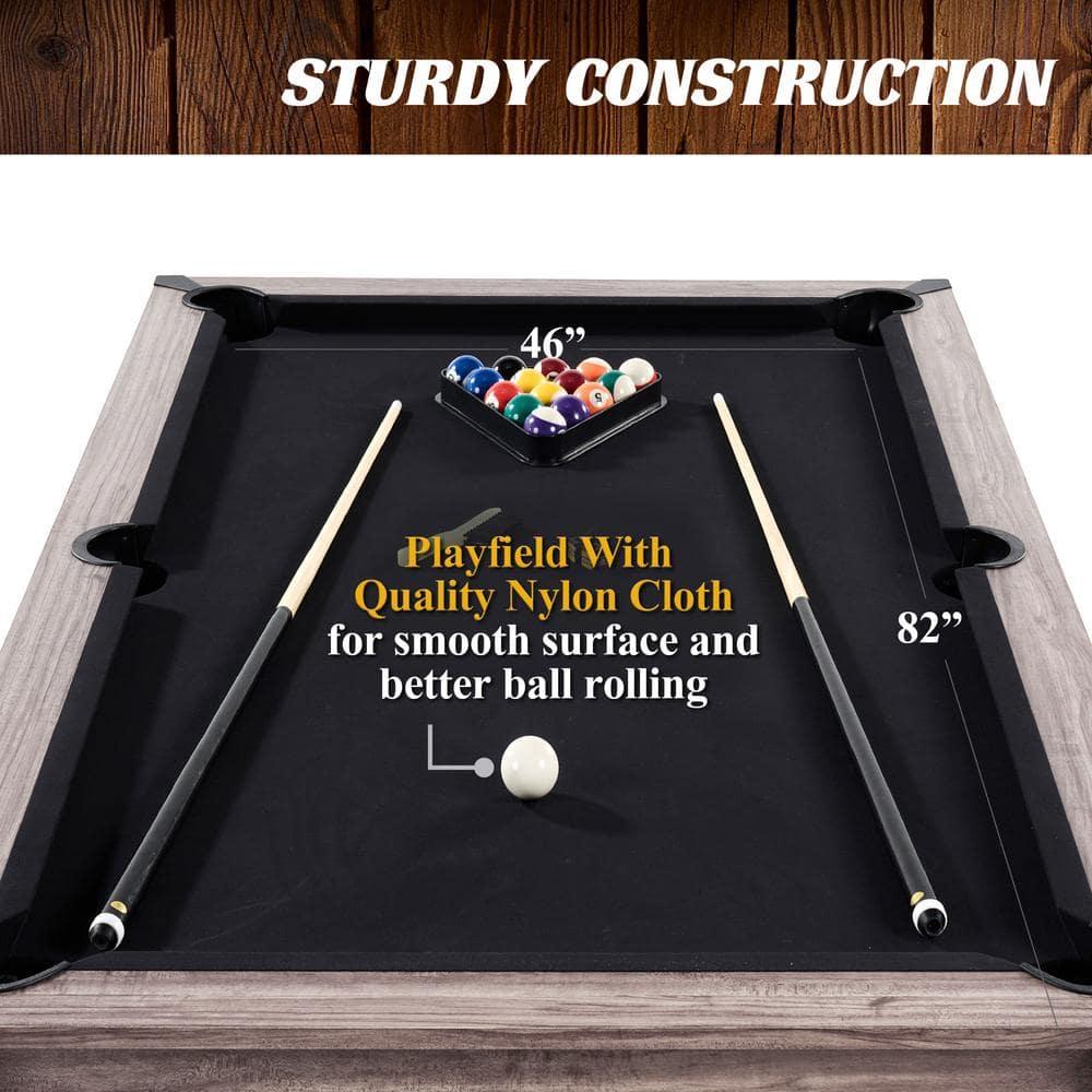 Barrington Billiards Monteray 7’ Pool Table, 3-in-1 with Dining Top & Rolling Storage Caddy