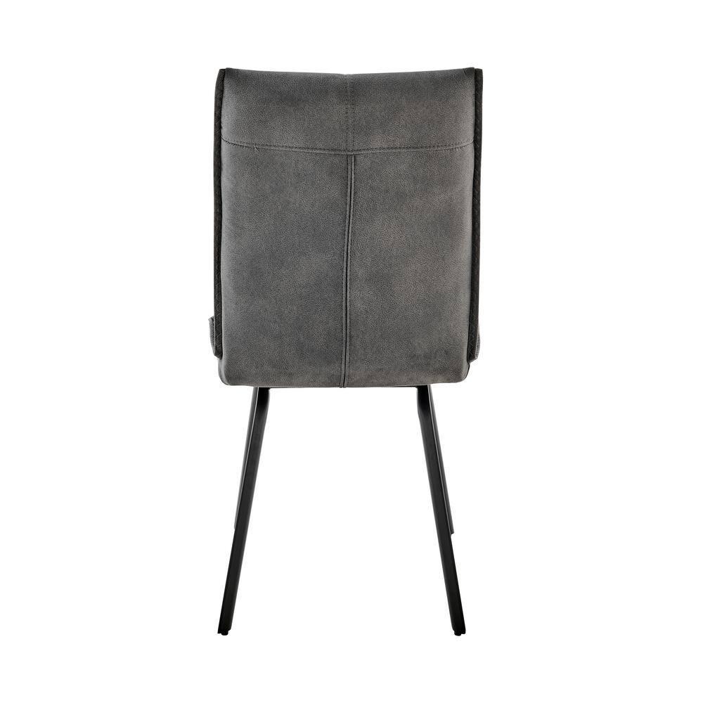 Set of 2 Rylee Fabric Finish Dining Chairs Charcoal Gray/Black - Armen Living