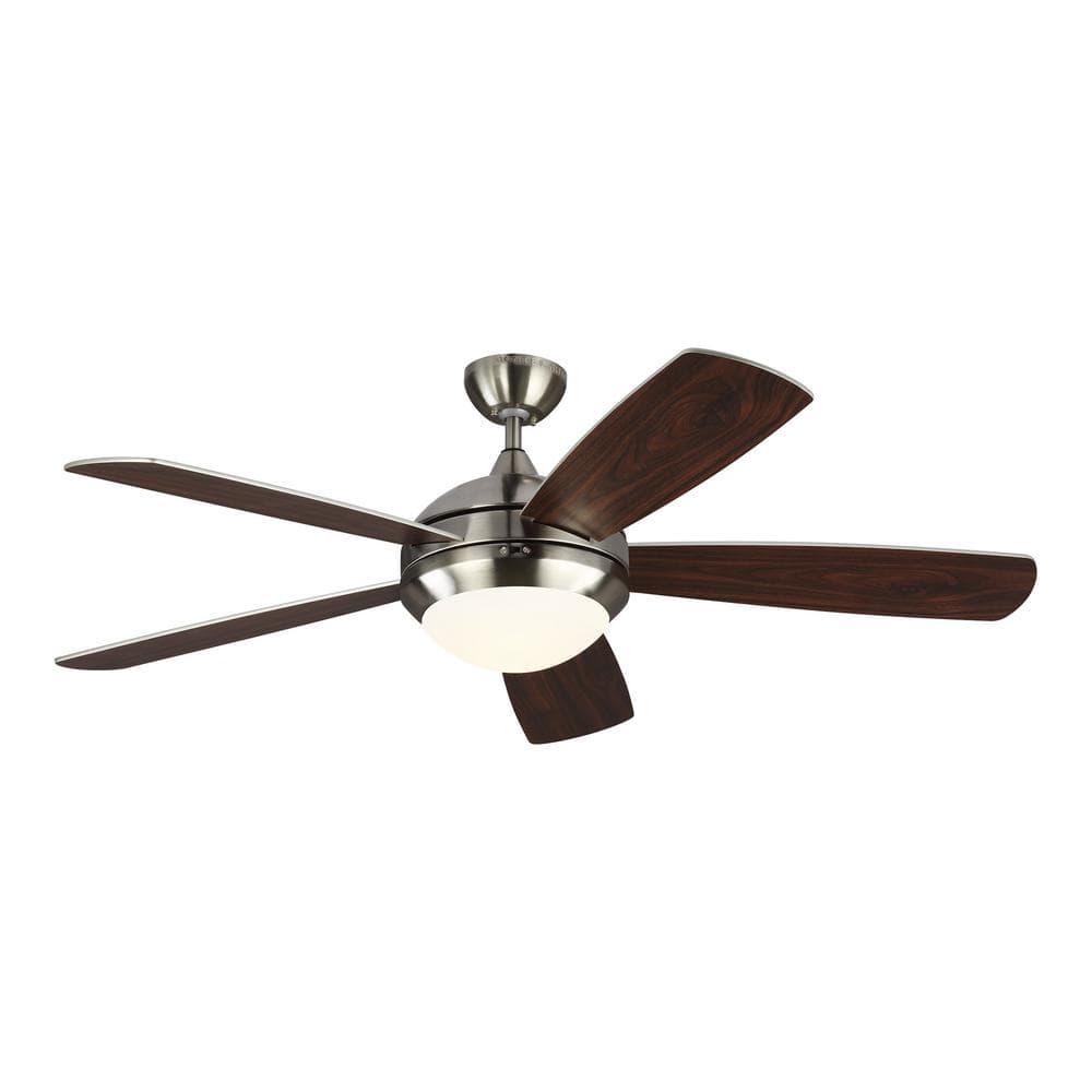 Monte Carlo 5DISM52BSD Discus Classic Smart 52" Ceiling Fan with LED Lights and Remote Control, 3 Blades, Brushed Steel
