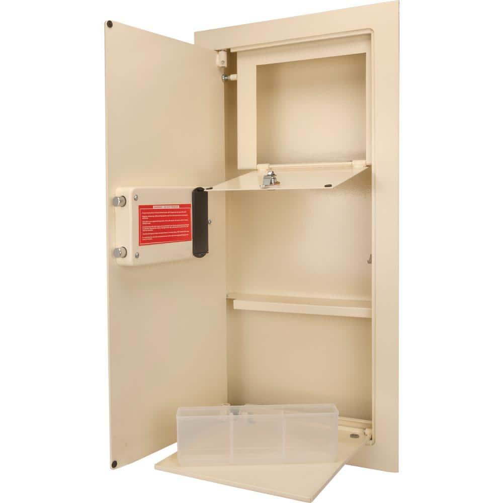 Barska 0.82 CUBIC FT LEFT OPEN BEIGE  BIOMETRIC WALL SAFE