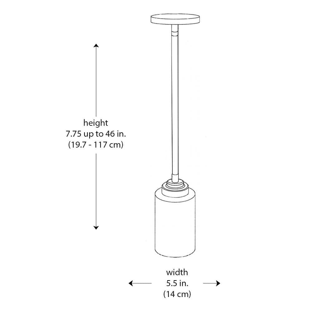 Bel Air Lighting Mod Pod 1-Light Brushed Nickel Hanging Mini Pendant Light Fixture with Frosted Glass Cylinder Shade