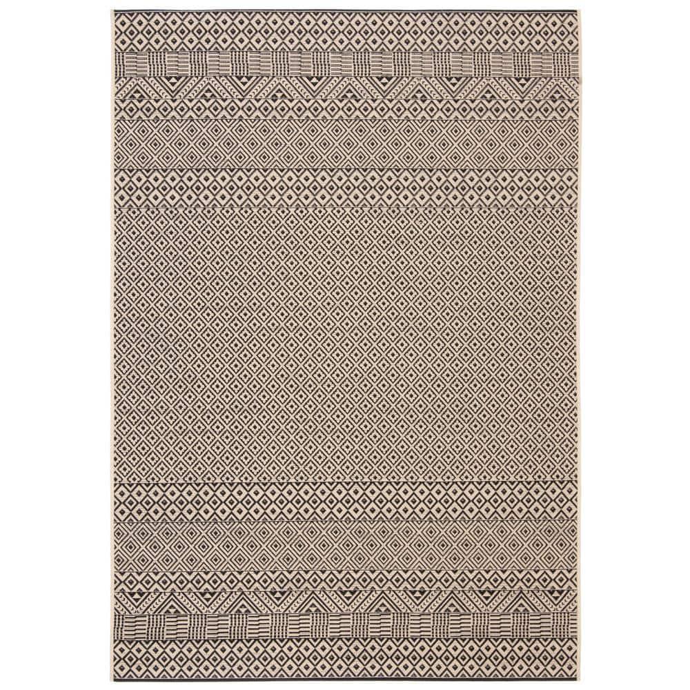 Courtyard CY6235 Power Loomed Indoor and Outdoor Area Rug - Beige/Black - 8'x11' - Safavieh