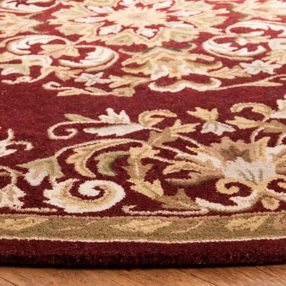 Heritage HG640 Handmade Area Rug - 6' Round - Red - Safavieh