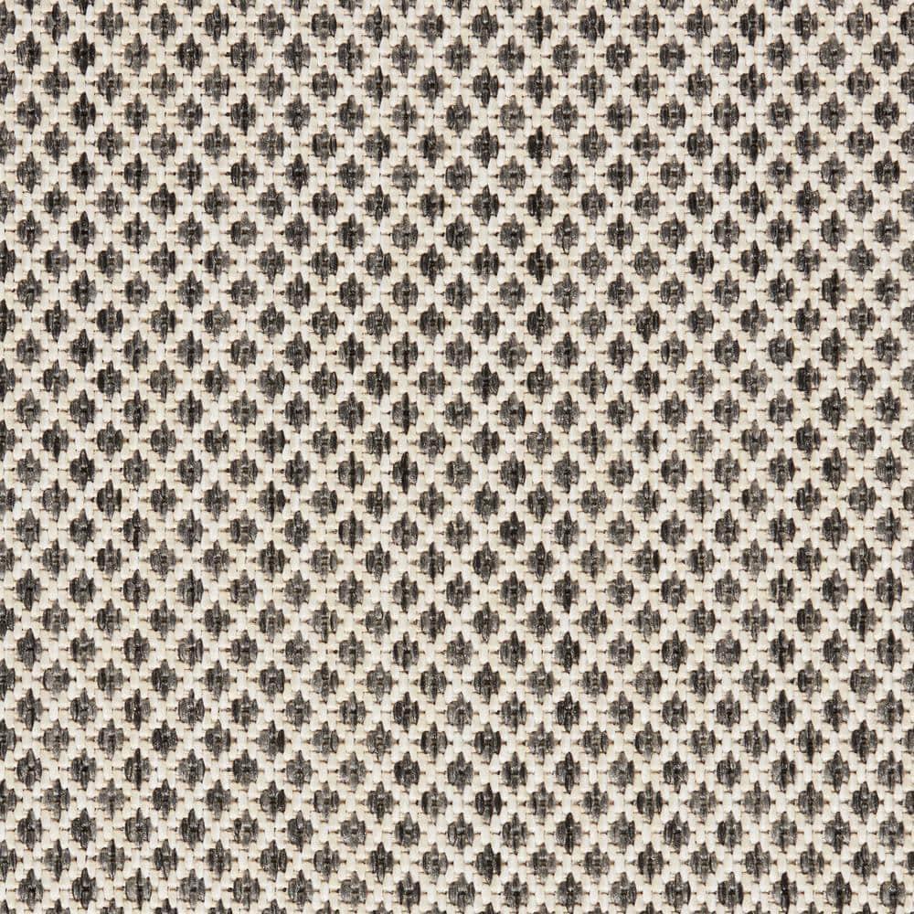 Nourison Courtyard 9' x 12' Ivory Charcoal All-over design Indoor/Outdoor Rug