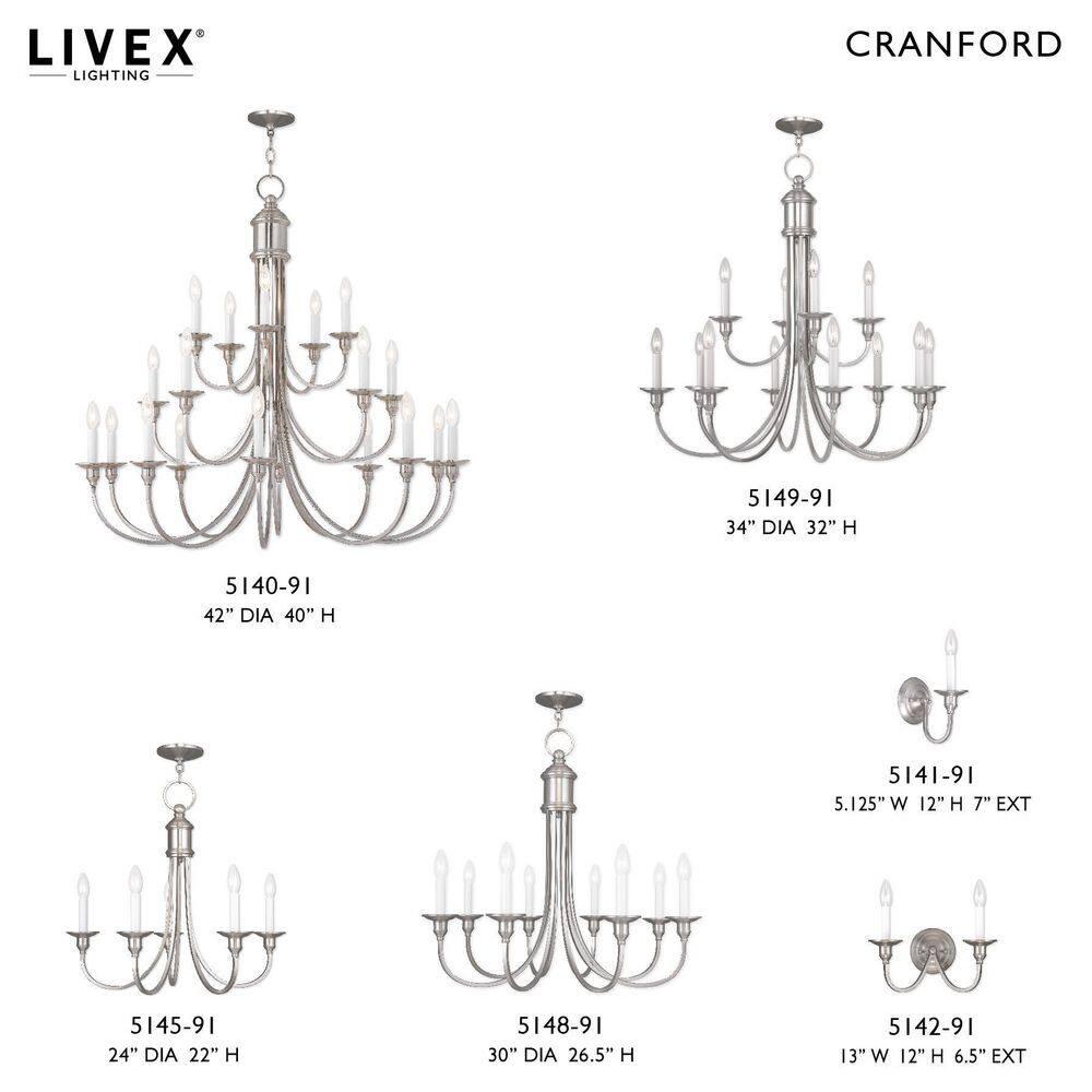 Livex Lighting Cranford 1 - Light Wall Light in  Brushed Nickel