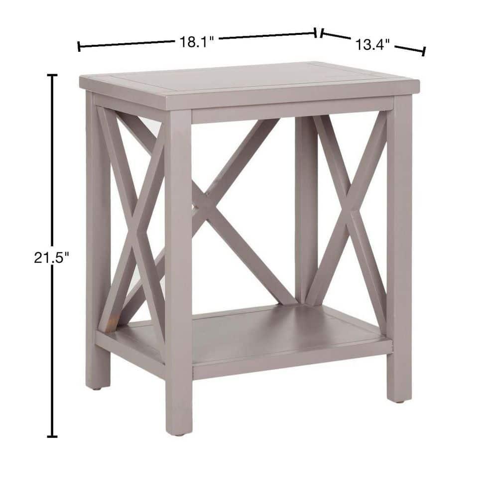 CandenceCross Back End Table - Grey - Safavieh.