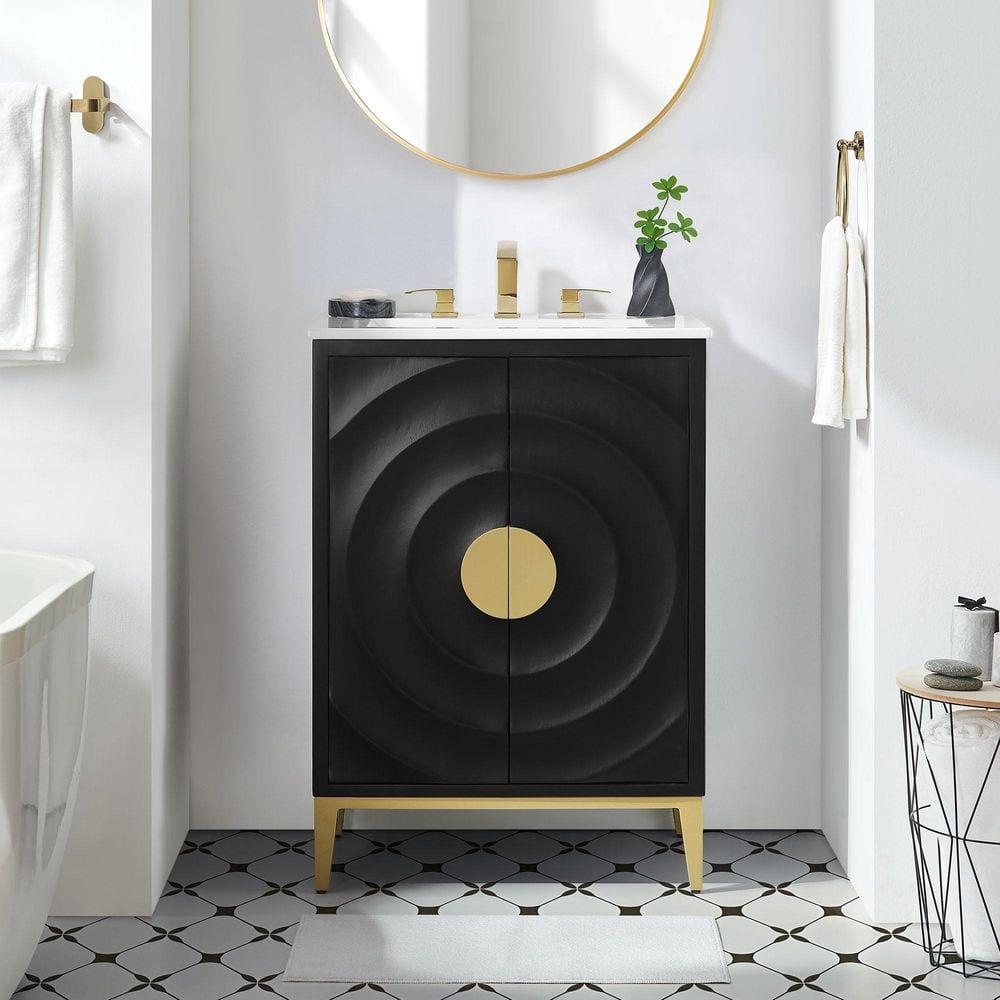 Modway Beau 24" Bathroom Vanity Cabinet (Sink Basin Not Included) In Black