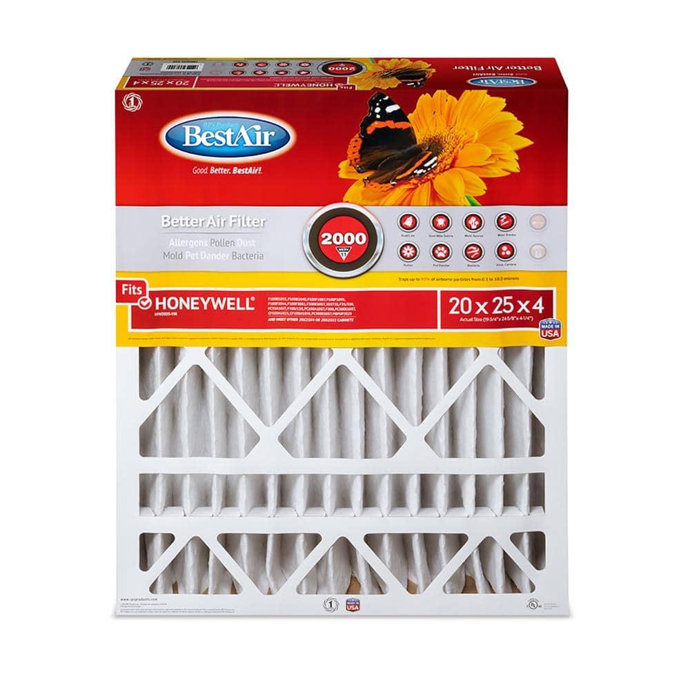 BestAir HW2025-11R Honeywell 20x25x4 Series 2000 MERV 11 Furnace Filter