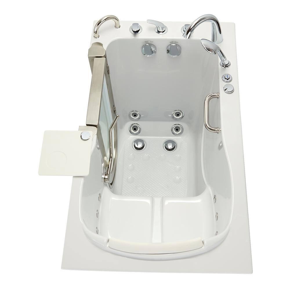 Royal 52" White Acrylic Walk-In Whirlpool Bathtub with Heated Seat