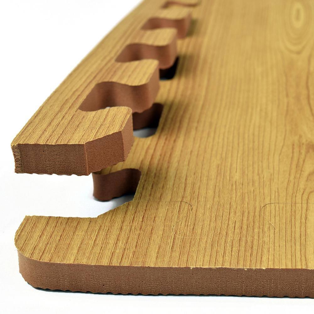 Greatmats Wood Grain Interlocking Wood Look Reversible Foam Tiles 1/2 Inch x 2x2 Ft. Light Wood/Tan 15 Pack