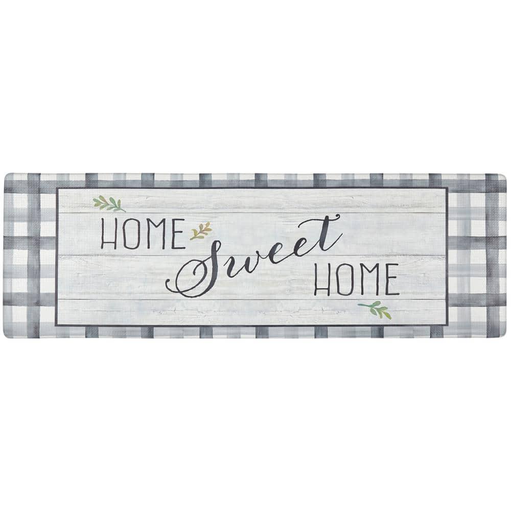 SoHome Cozy Living Home Sweet Home Farmhouse Buffalo Check Border Anti-Fatigue Mat