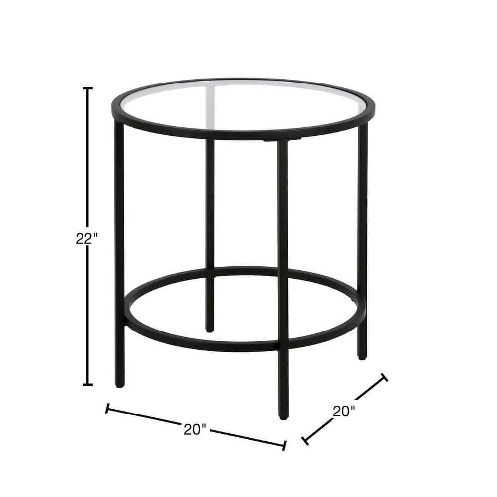 Evelyn&Zoe Sivil 20" Wide Round Side Table in Blackened Bronze