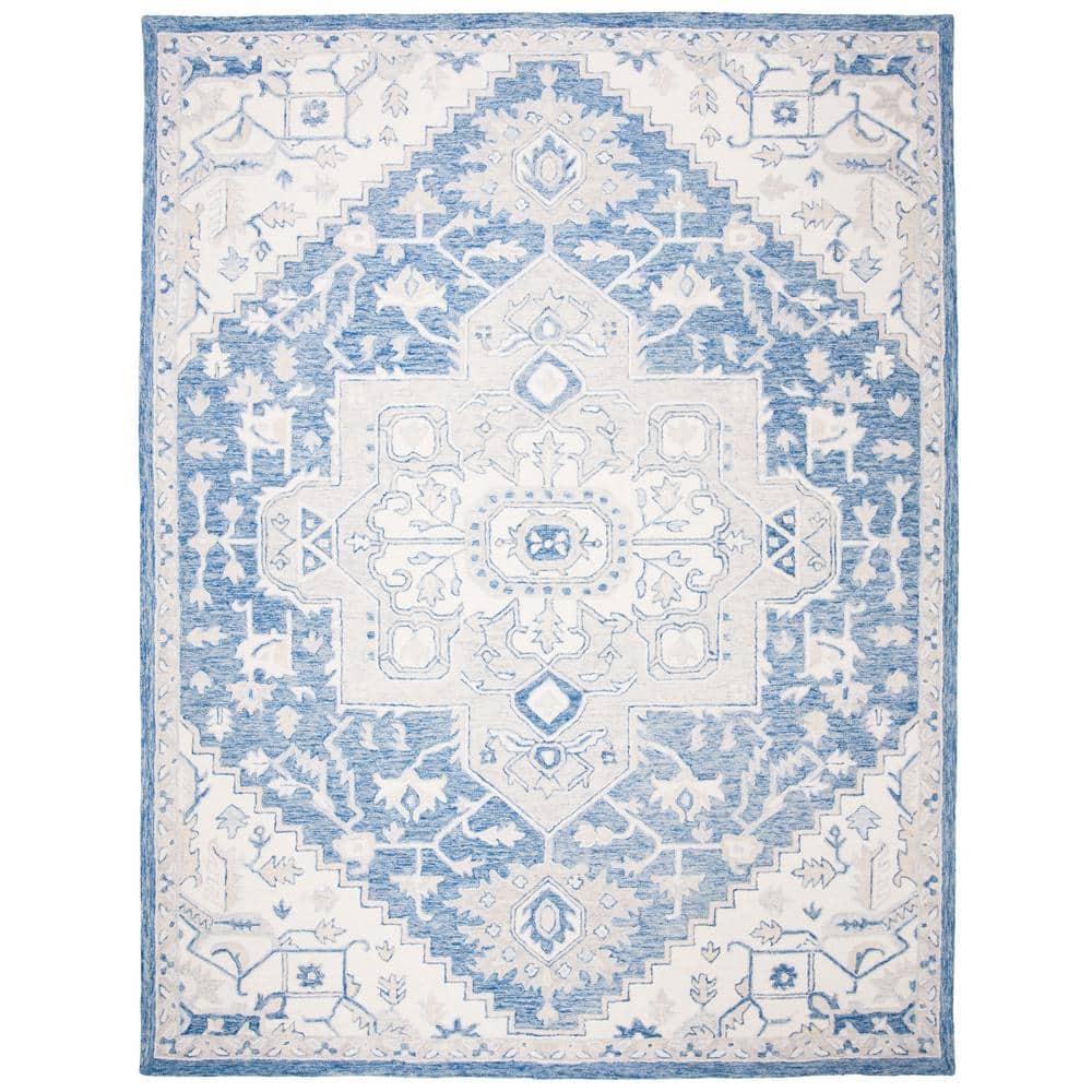 Micro-Loop MLP503 Hand Tufted Area Rug - Blue/Ivory - 8'x10' - Safavieh.