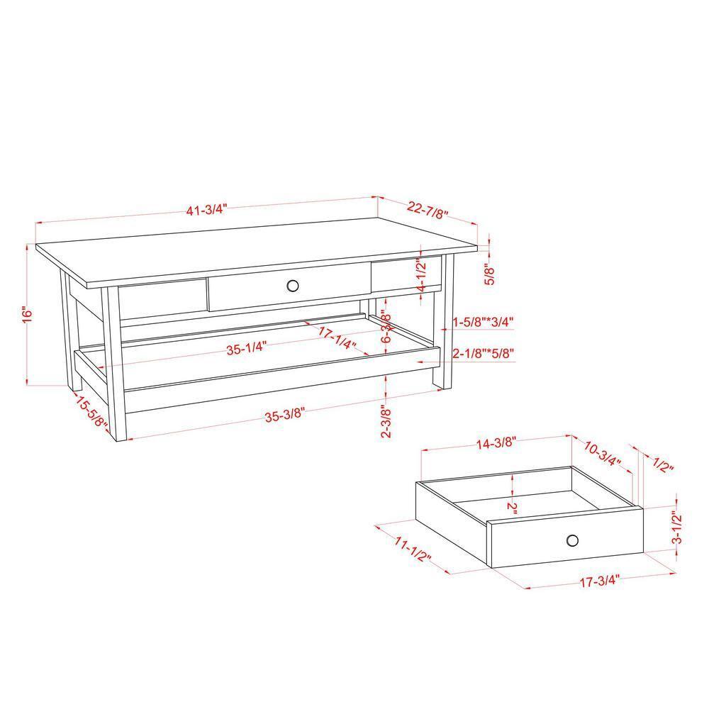 3pc Minsay Transitional Storage Table Set with Open Shelf & Drawer: White - HOMES: Inside + Out