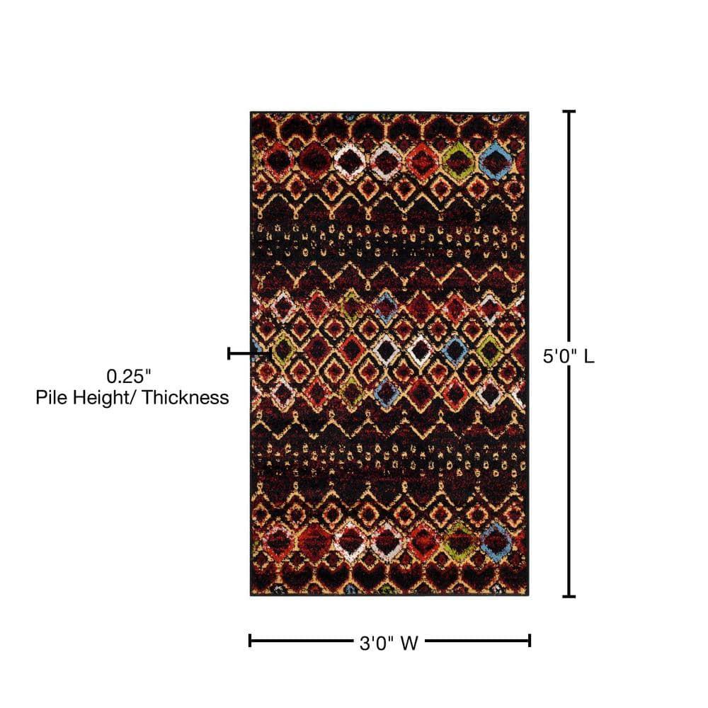 Safavieh Amsterdam Gladwin Geometric Area Rug, Black/Multi, 3' x 5'
