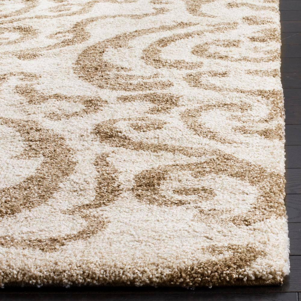 Florida Shag SG462 Power Loomed Indoor Area Rug - Cream/Beige - 8'x10' - Safavieh.