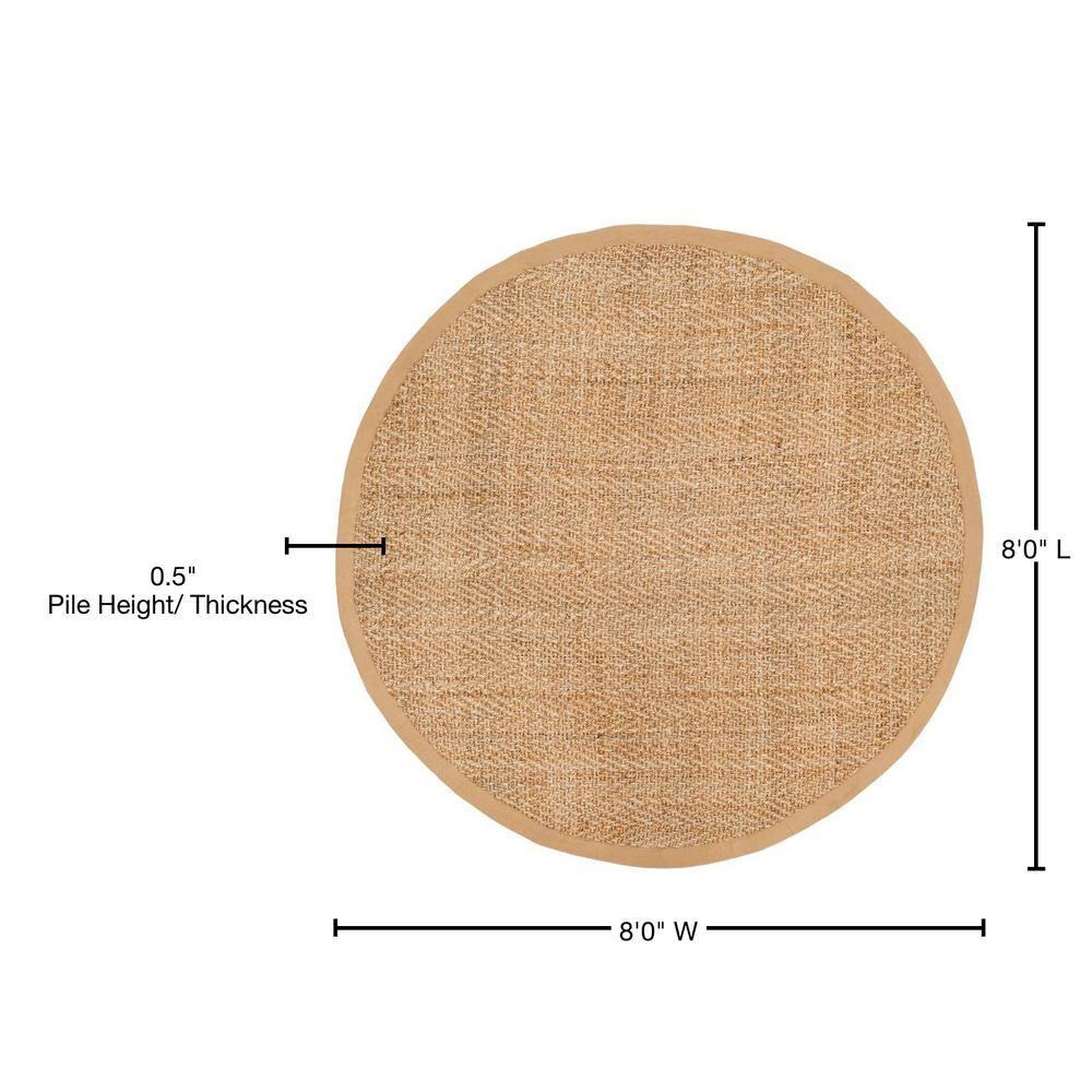 Natural Fiber NF263 Hand Woven Indoor Area Rug - Natural - 8' Round - Safavieh.