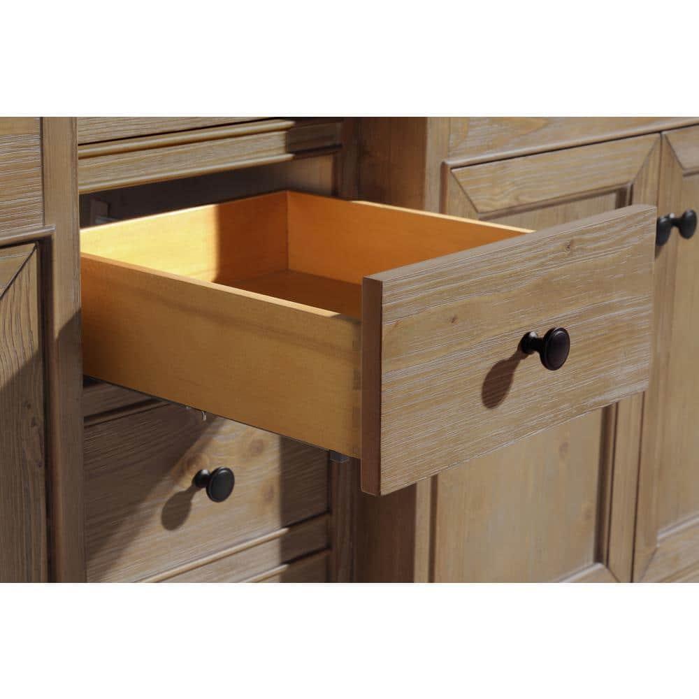 Kelly 72" Bathroom Vanity Weathered Fir - White Engineered Countertop